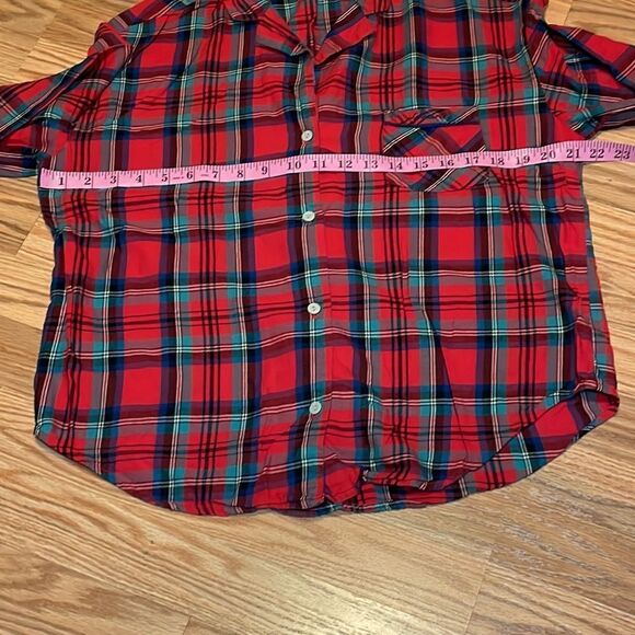 Victoria’s Secret Pajama Sleep Shirt, Top, Red Christmas Plaid PJs, Medium - Picture 4 of 5